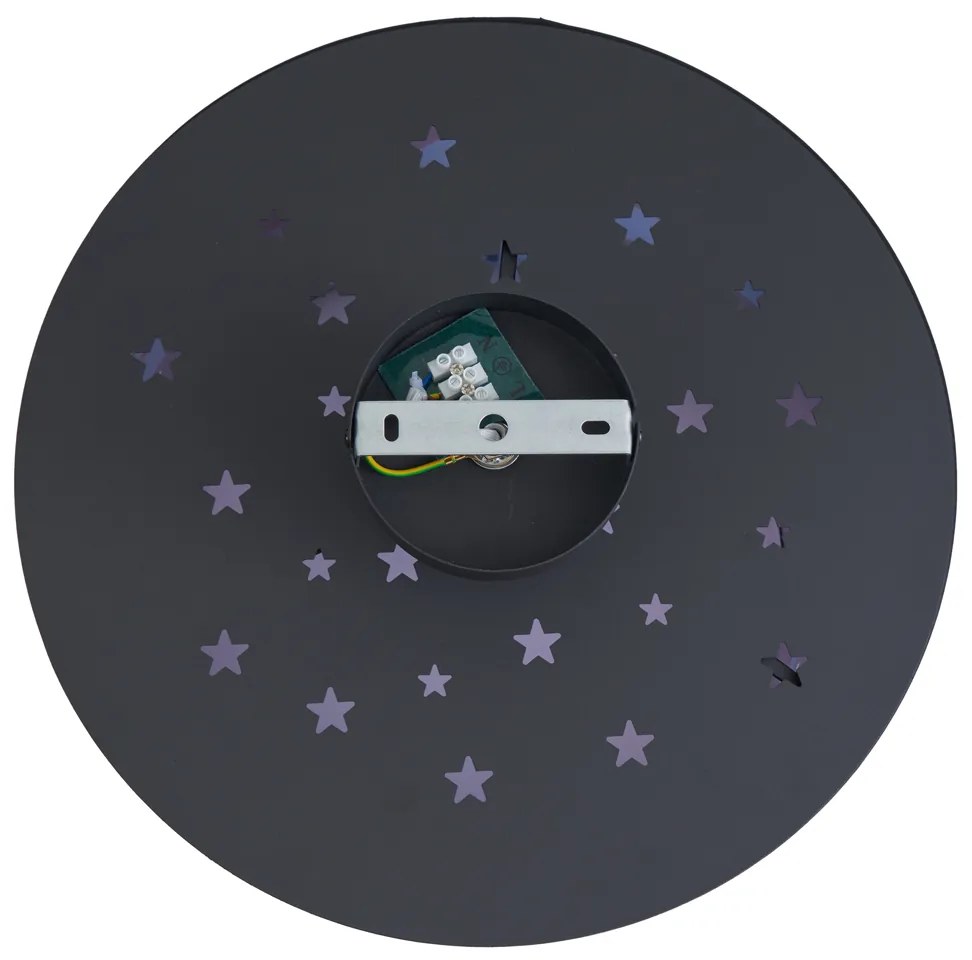 Detské stropné svietidlo čierne s vesmírnou loďou a hviezdami - Harrie vo vesmíre