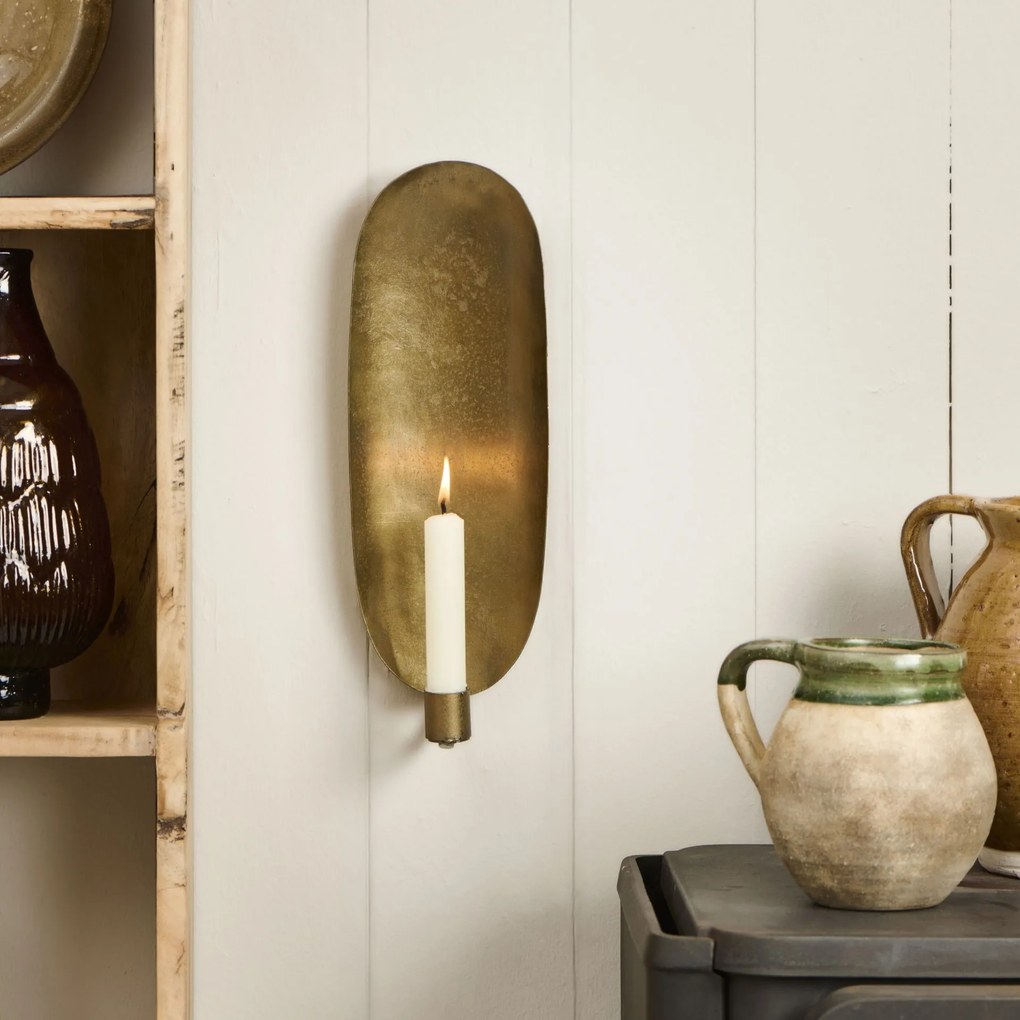 Ib Laursen Nástenný svietnik Metal Antique Gold