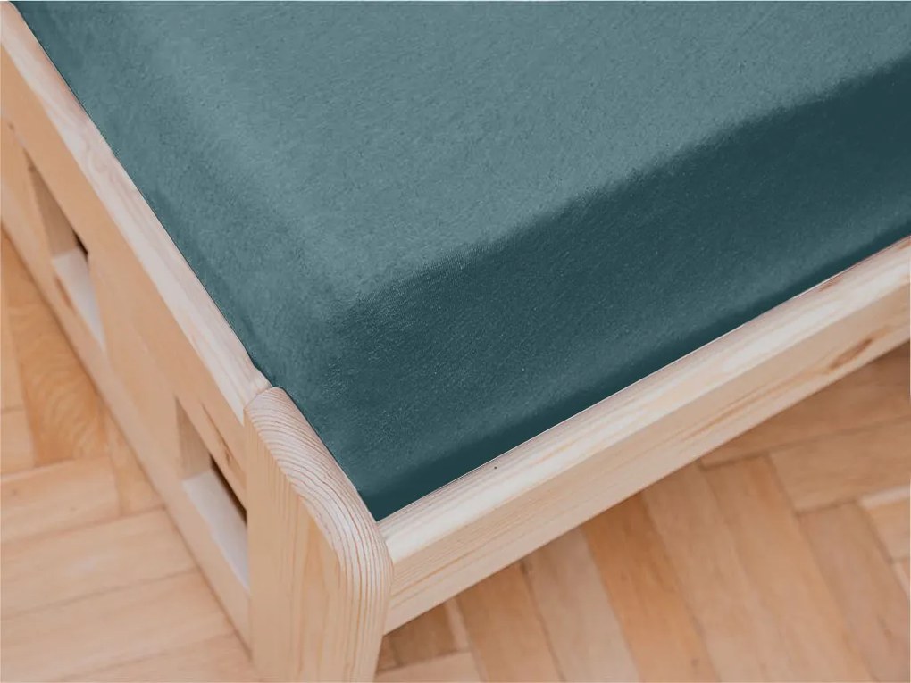 Jersey plachta do detskej postieľky tmavozelená 70 x 140 cm