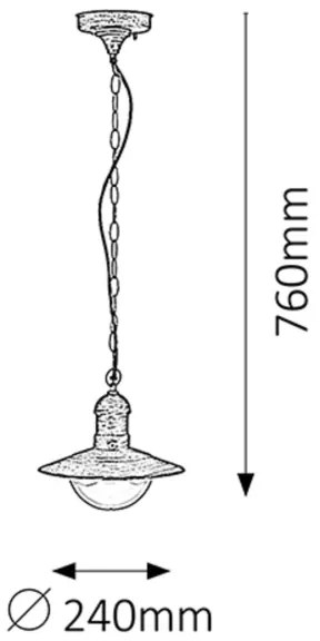 Rabalux 8737 - Vonkajšie závesné svietidlo OSLO 1xE27/60W