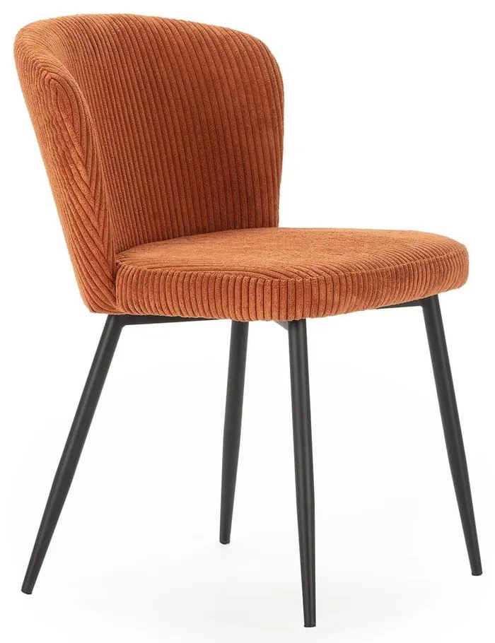 Oranžové menčestrové jedálenské stoličky v súprave 4 ks Megan – Marckeric