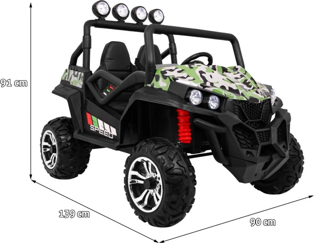 Ramiz Grand Buggy Strong Lift pre deti Moro + pohon 4x4 + diaľkové ovládanie + nosič batožiny + rádio MP3 + LED