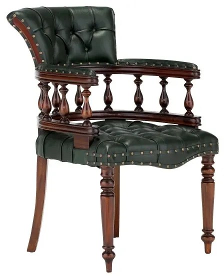 furniture-nabytek.cz - Masívne kancelárske kreslo Cambridge III z mahagónu, lakované, zelené