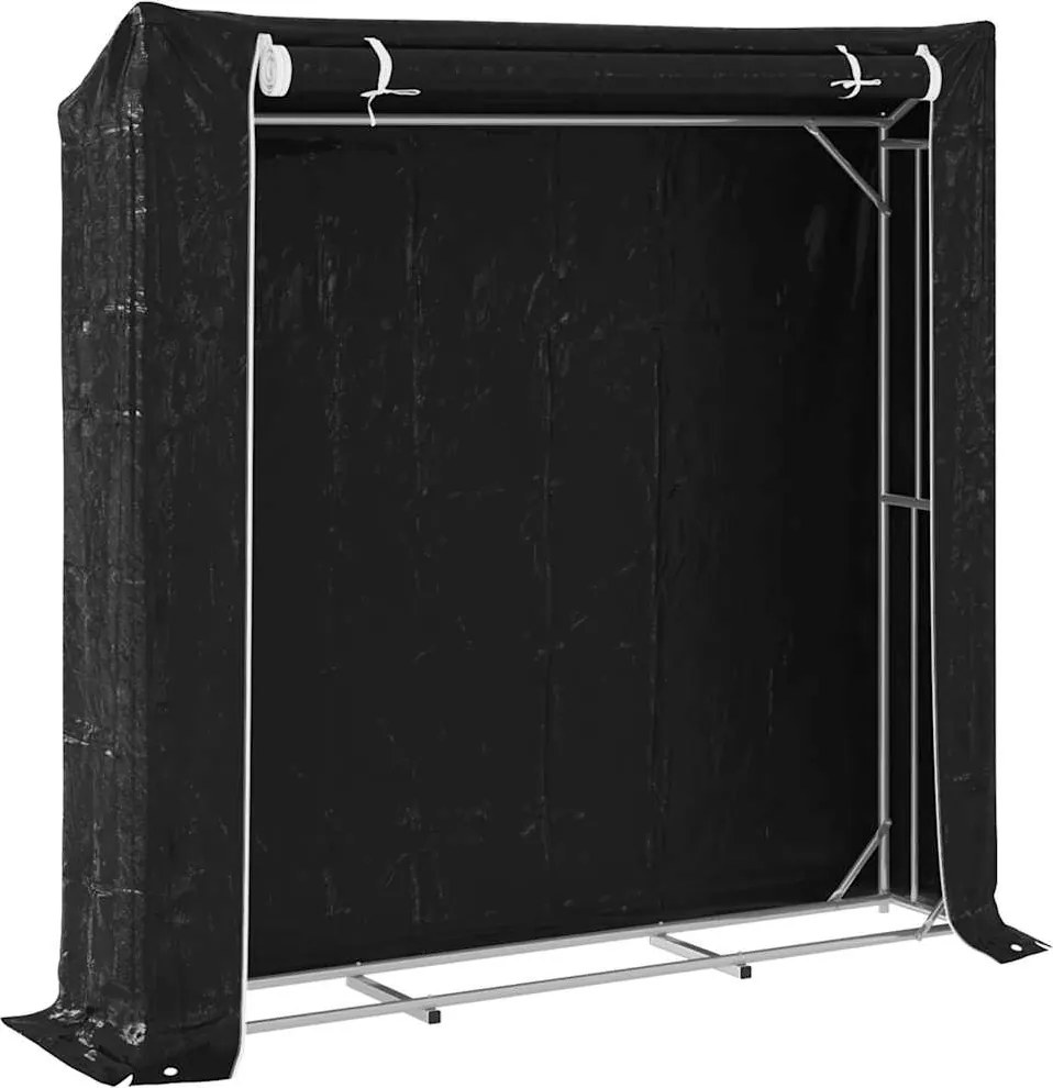 vidaXL Regál na krbové drevo s pláštenkou 200x40x200 cm