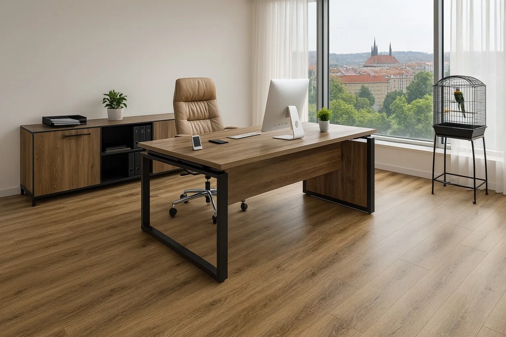 PVC podlaha - lino Toptex Lime Oak 169M, na mieru, šíře 4m,5m, hnedá, filc, chodba / predsieň, Beauflor