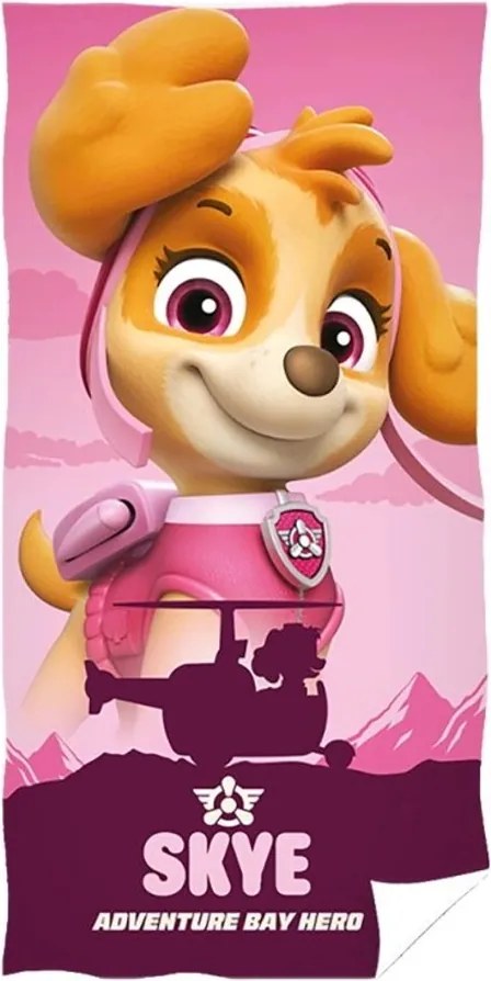 Dievčenská plážová osuška Paw Patrol - Tlapková patrola - motív Skye Adventure Bay Hero - 100% bavlna 70 x 140 cm