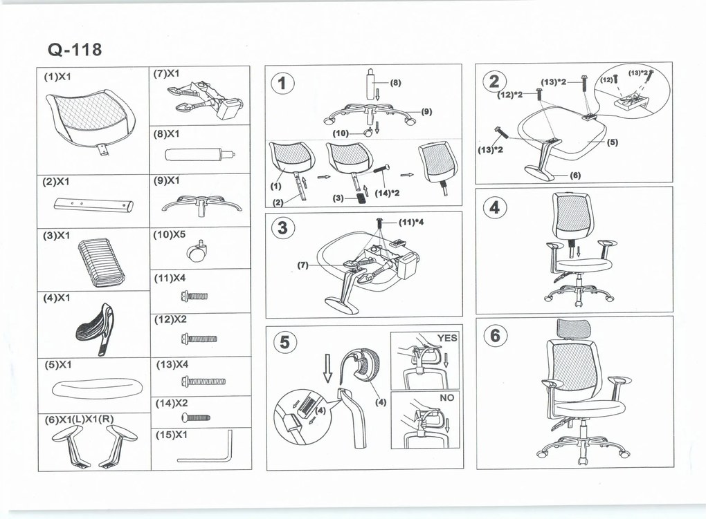 Čierne kancelárske kreslo FLEXISEAT Q-118