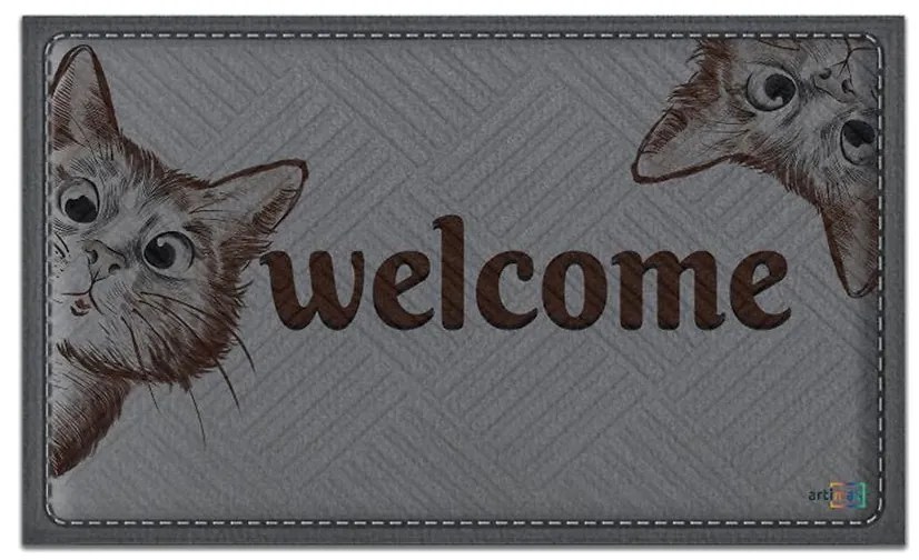 Textilná rohož 45x75 cm K-602-250 Welcome Mačka