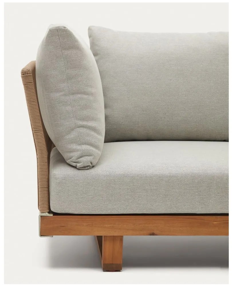 Záhradná lounge súprava z masívu akácie pre 5 v krémovo-prírodnej farbe Raco – Kave Home