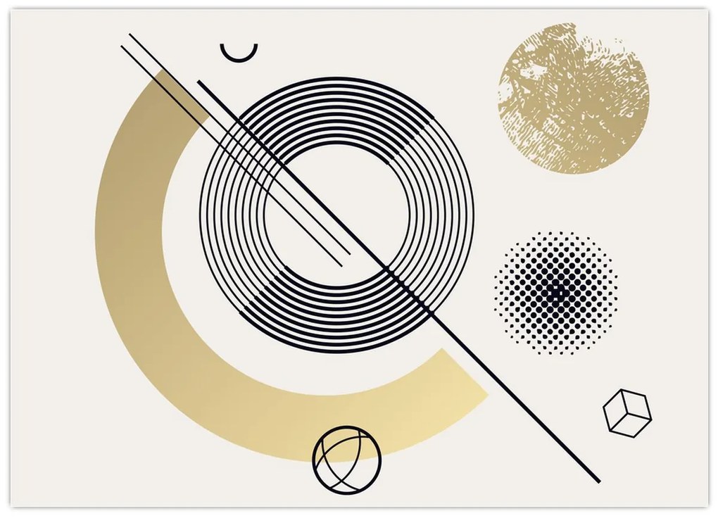 Sklenený obraz - Geometrické tvary N⁰2 (70x50 cm)