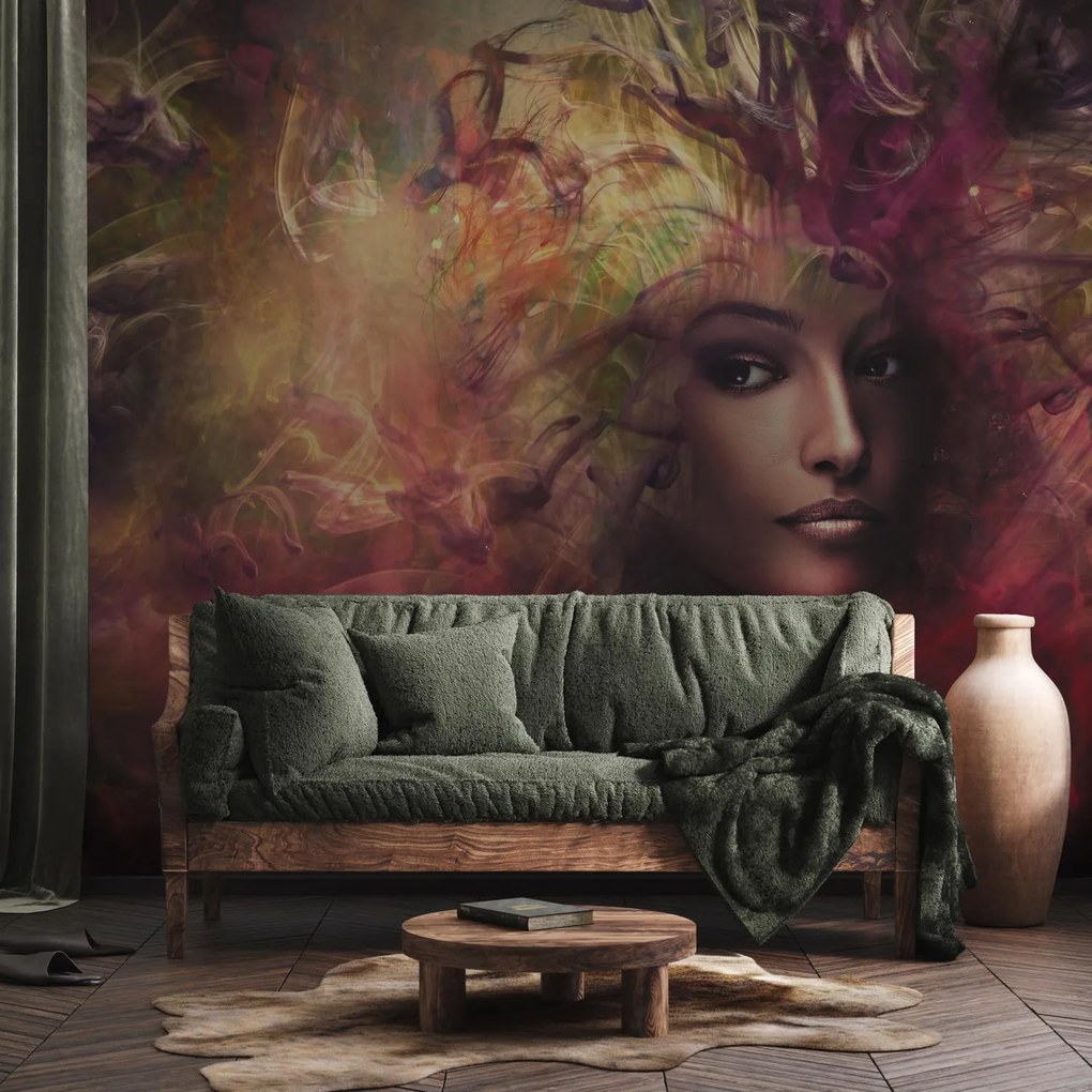 Fototapeta - Žena v dyme (147x102 cm)