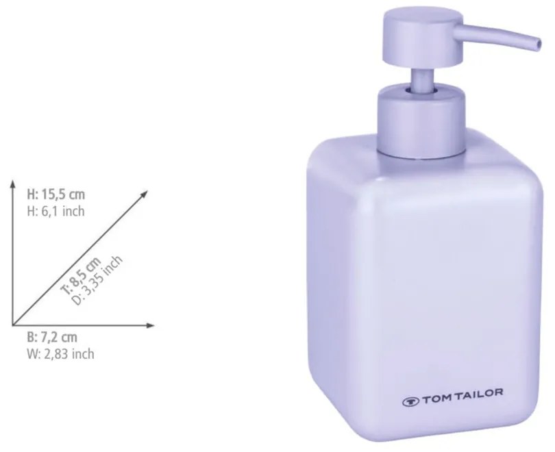 Fialový dávkovač mydla z polyresínu 380 ml Tom Tailor T-Rounded – Wenko