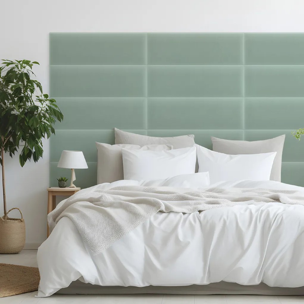 Zamatový čalúnený panel - Obdĺžnik - 80x20cm Farba: Mäta