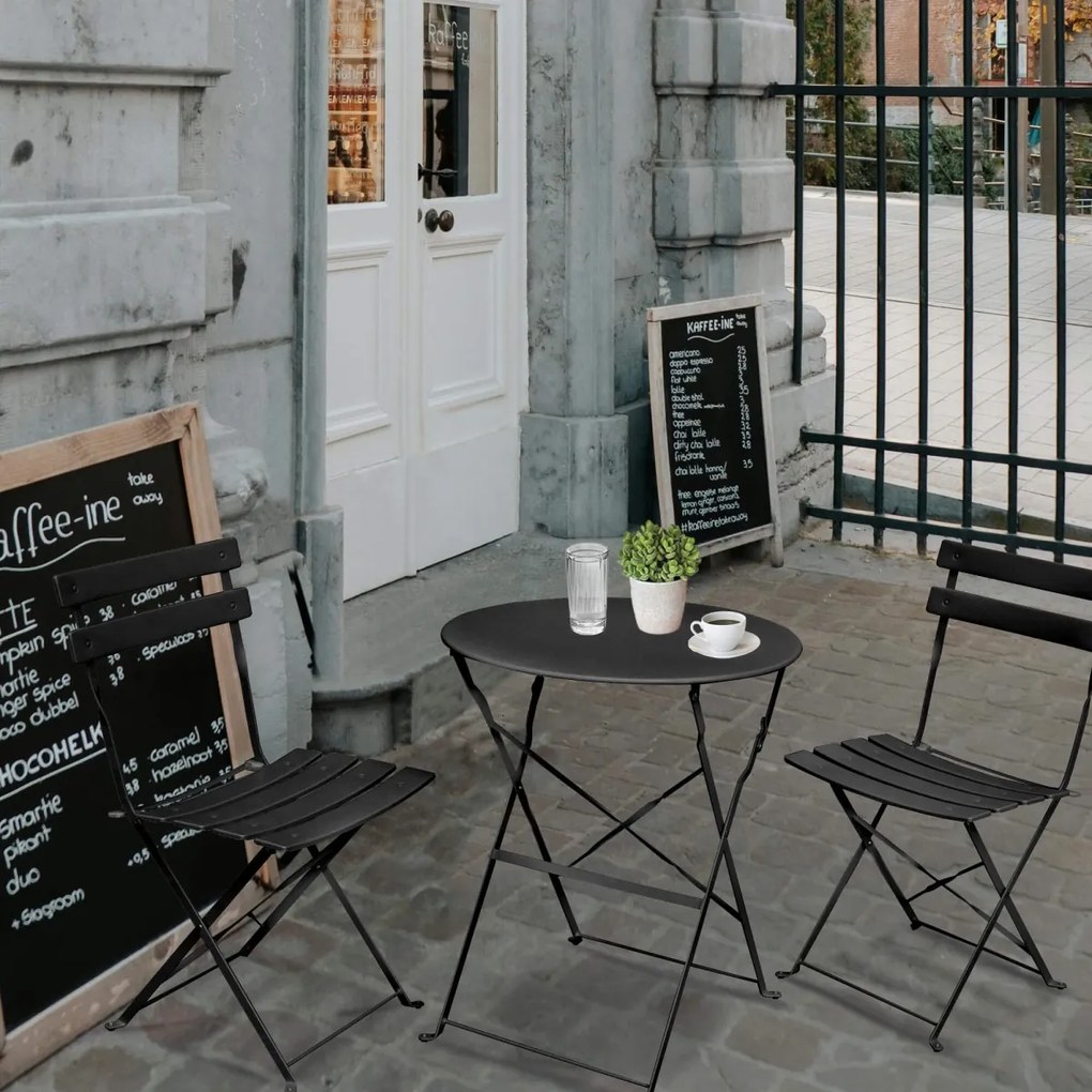 Skladacia súprava záhradného nábytku ORION čierna