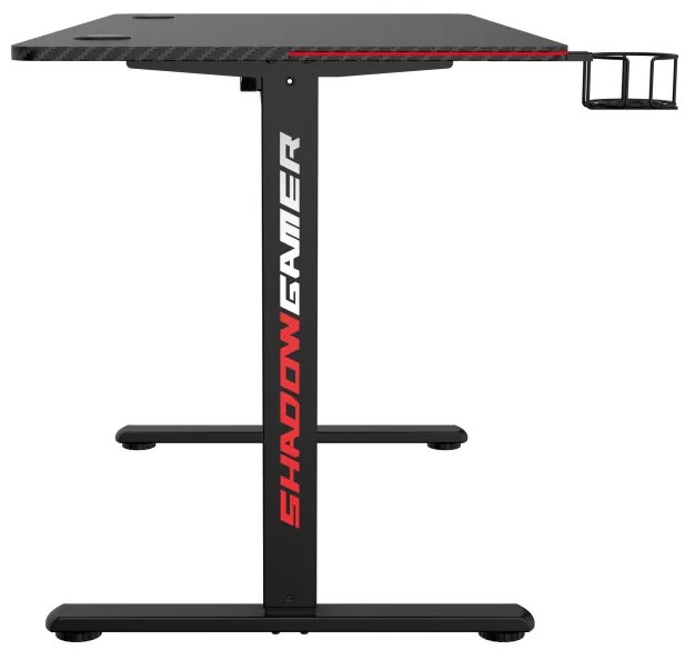 Herný stôl s LED osvetlením SHADOW GAMER 2.0 elektrický, čierny