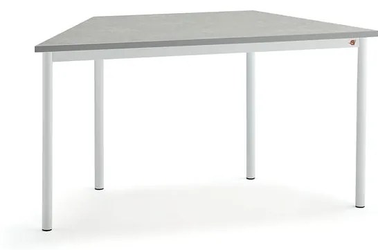 Stôl SONITUS TRAPETS, 1400x700x720 mm, linoleum - šedá, biela