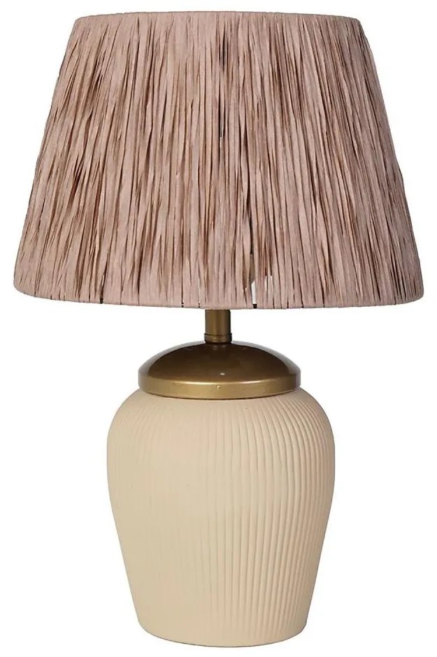 Stolná lampa RAMZES 1xE27/40W/230V krémová/hnedá