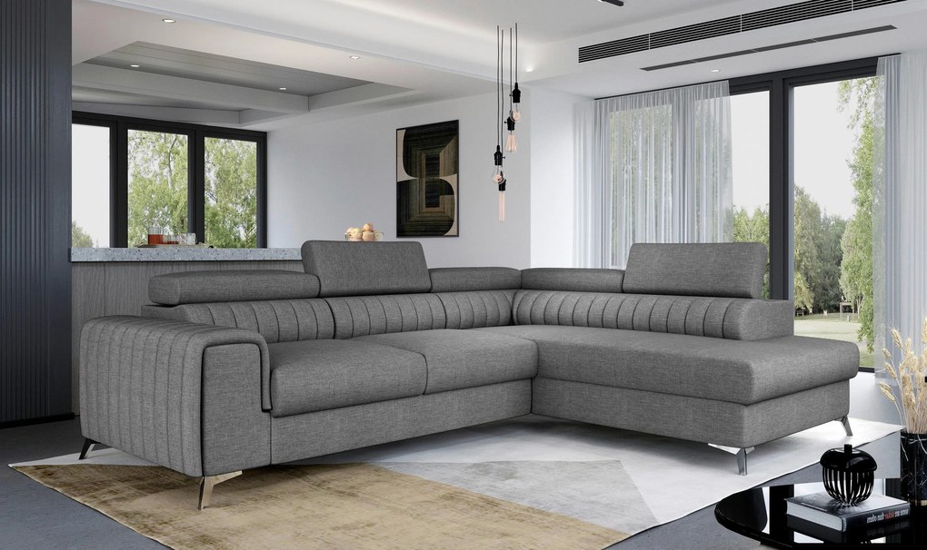 XXXLutz ROHOVÁ SEDAČKA, textil, sivá MID.YOU - Sedačky - 00000L001702