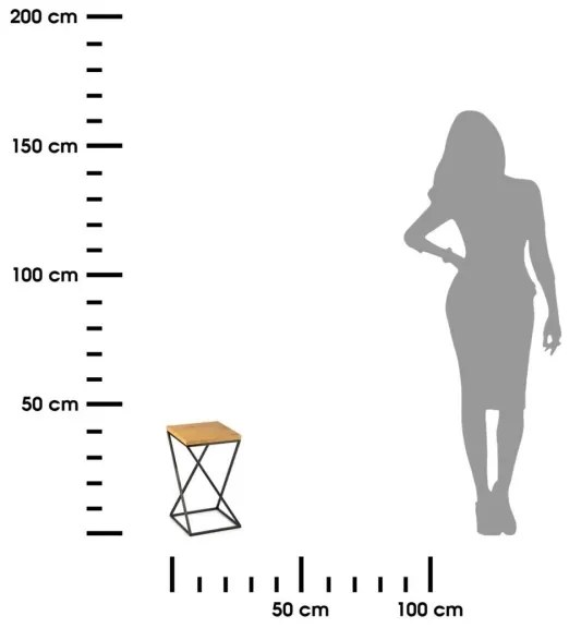 Stojan na kvety LOFT 40x24 cm čierna/hnedá