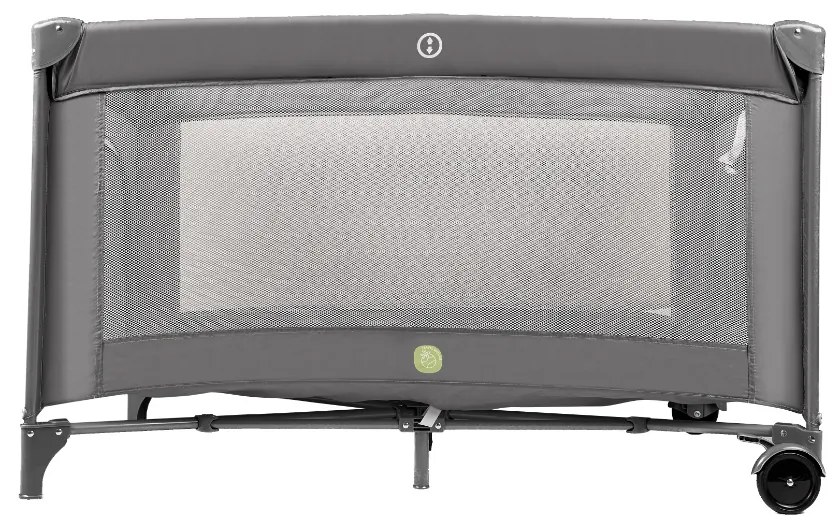 KIK Skládací cestovní postýlka 60 × 120 cm s matrací a kolečky, šedá