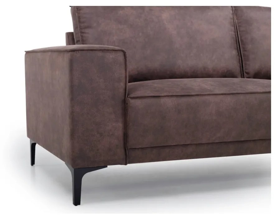 Hnedá pohovka z imitácie kože 224 cm Copenhagen - Scandic