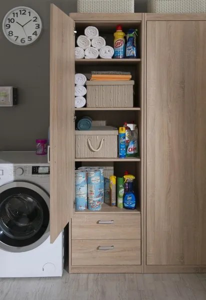 Úzka skriňa so zásuvkami Mega 14, dub sonoma