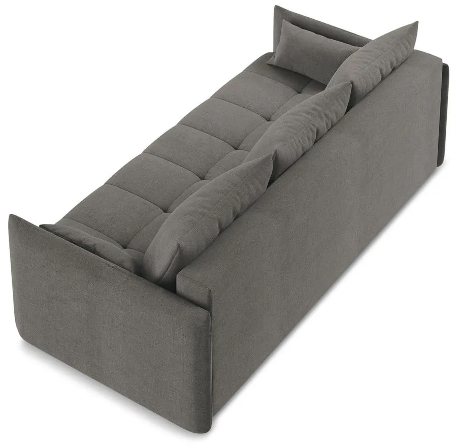 Tmavosivá rozkladacia/s úložným priestorom pohovka 225 cm Moku – Makamii