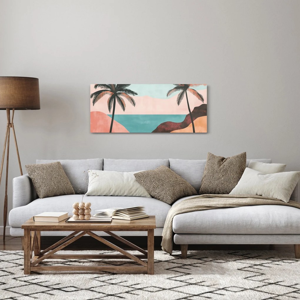 Obraz - Palmy pri mori (120x50 cm)