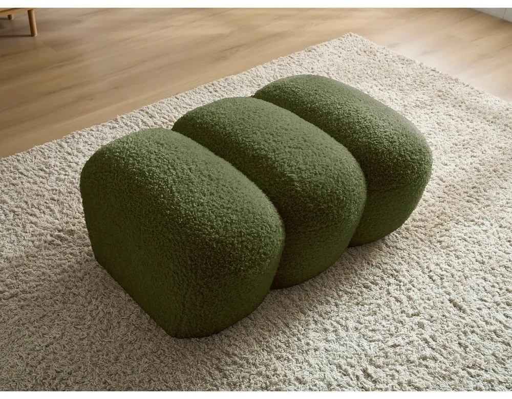 Zelená podnožka z textílie buklé Hippolyte – Bobochic Paris