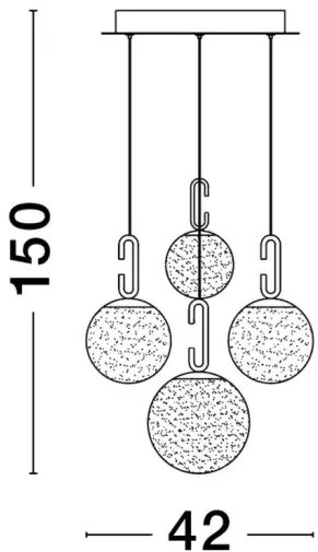 Rustikálny luster Hook 42 zlaté