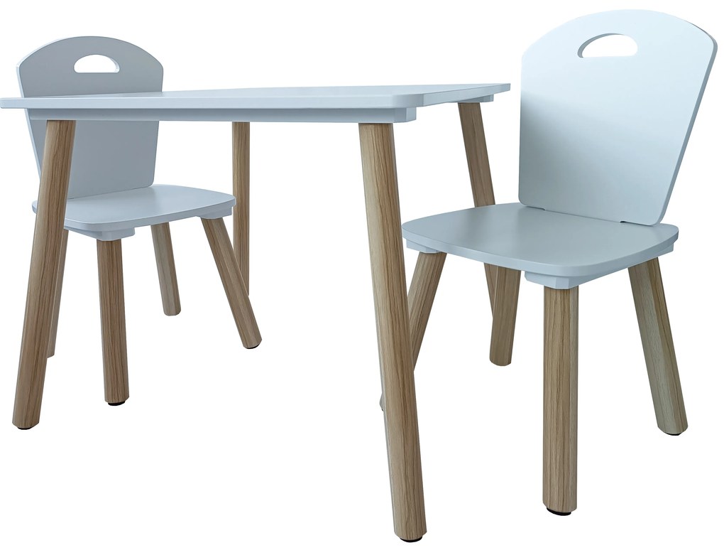 Biely set stolíka a 2 stoličiek