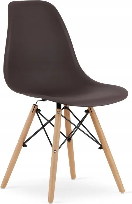 Jedálenská zostava TODI 80cm okrúhly stolový set biely a 2 stoličky OSAKA hnedé +  2 stoličky OSAKA hnedé ZADARMO