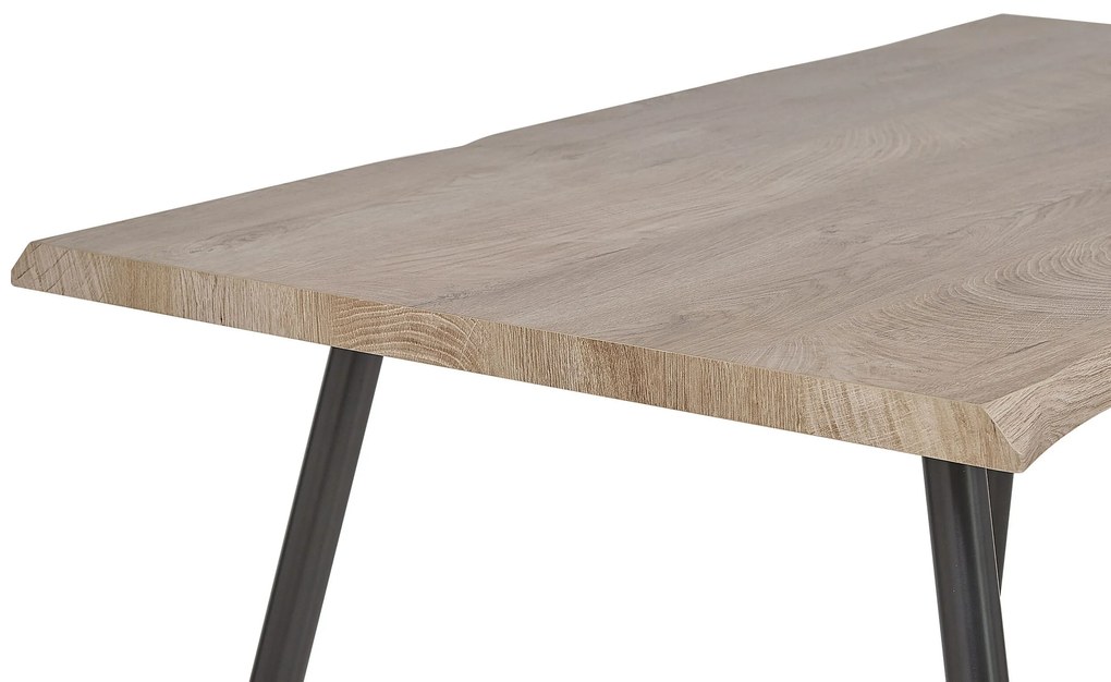 Jedálenský stôl 120 x 80 cm svetlé drevo/čierna LUTON Beliani