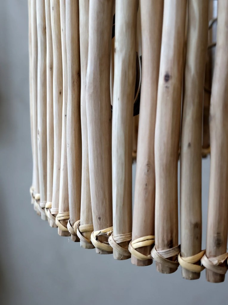 Prírodné antik závesné svetlo s ratanovým tienidlom Lamp rattan - Ø 50*54cm/ E27/ 40W