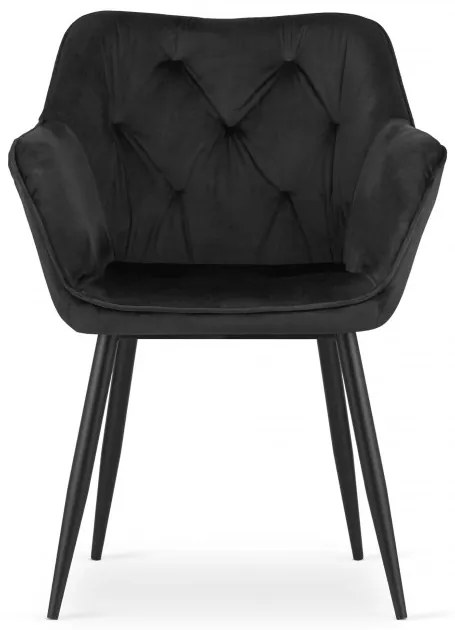 Jedálenská stolička MADERA zamat - čierna