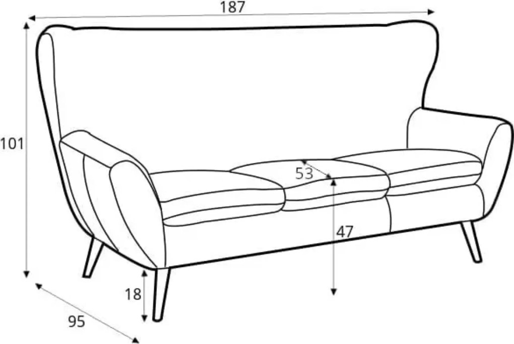 Sconto Pohovka VOSS 3 modrá