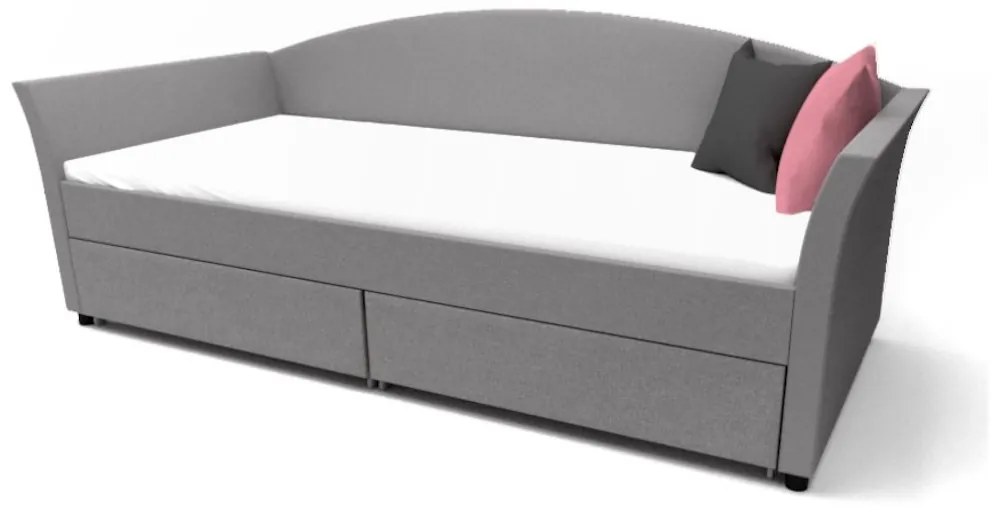 Čalúnená posteľ LANTA, 90x200, sivá