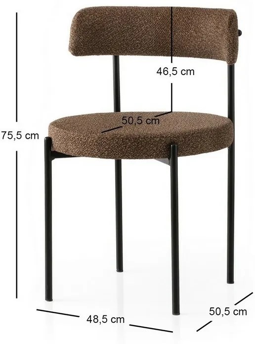 Sada jedálenských stoličiek Gini Brown a Black, 2ks