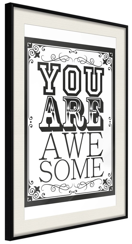 Artgeist Plagát - You Are Awesome [Poster] Veľkosť: 30x45, Verzia: Zlatý rám