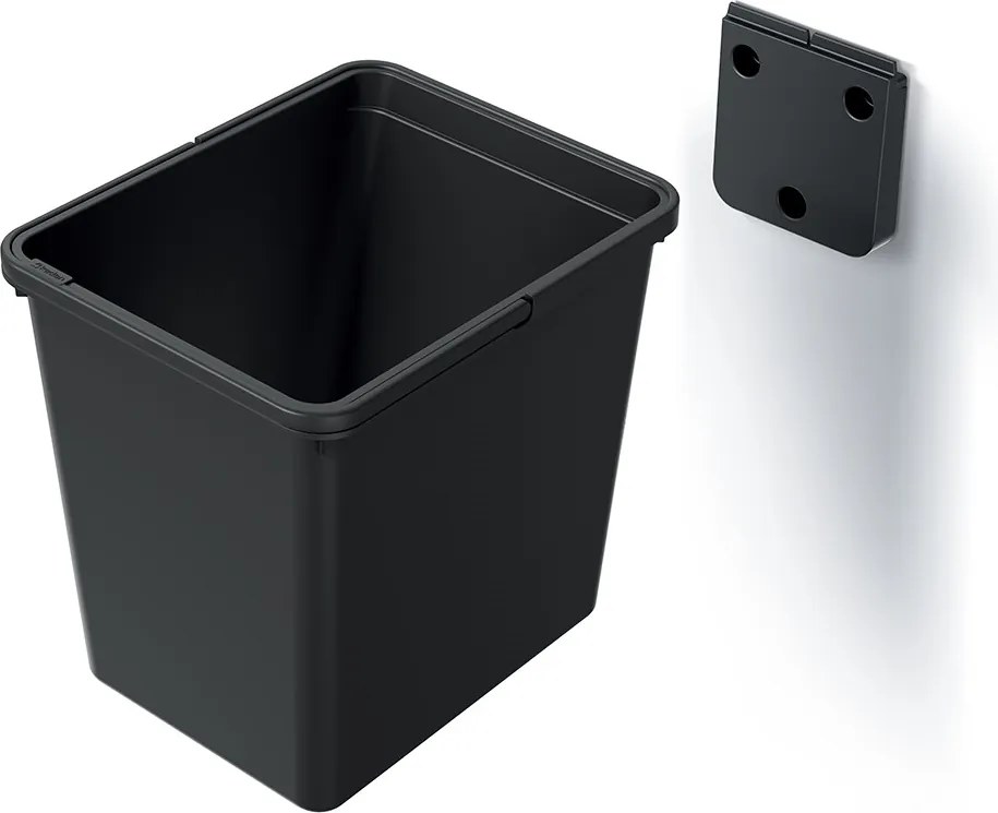 Prosperplast Závěsný odpadkový koš SYSTEMA BASIC, 23 l, 36 x 27 x 33cm, černý