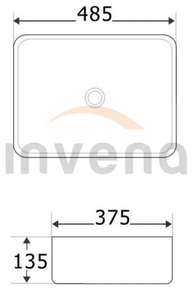 Invena NYKS CE-11-005-C Umývadlo na dosku 47,5 cm, čierna - Invena