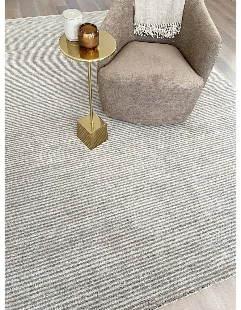 Krémovobiely vlnený koberec 120x180 cm Calisia M Ribs – Agnella