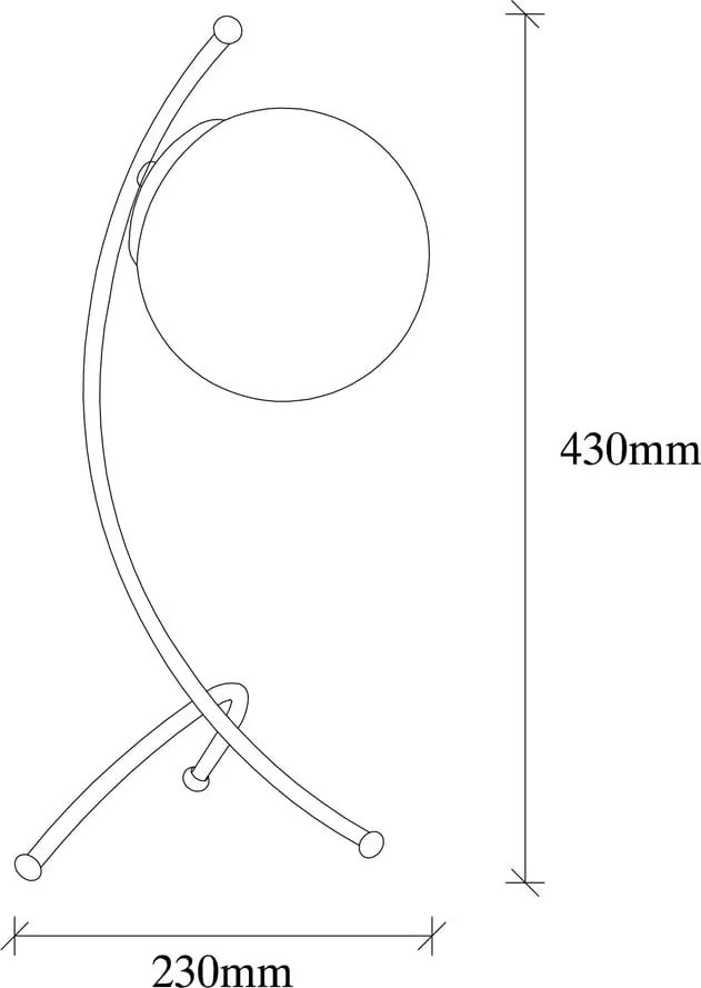 Čierno-biela stolová lampa so skleneným tienidlom (výška 43 cm) Yay – Opviq lights