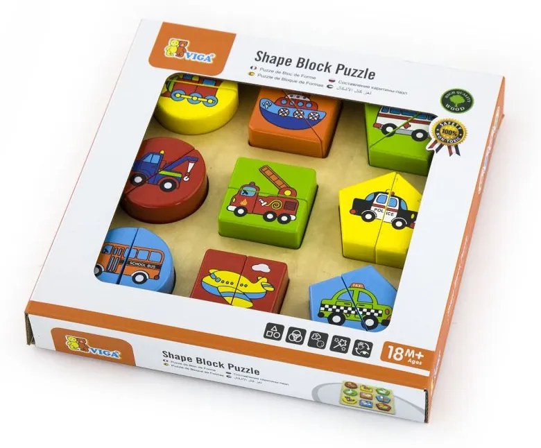 Viga geometrické puzzle dopravné prostriedky