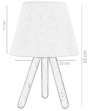 Stolná lampa WOOD 1xE27/60W/230V modrá