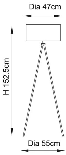 Endon 66987 - Stojacia lampa TRI 1xE27/60W/230V béžová