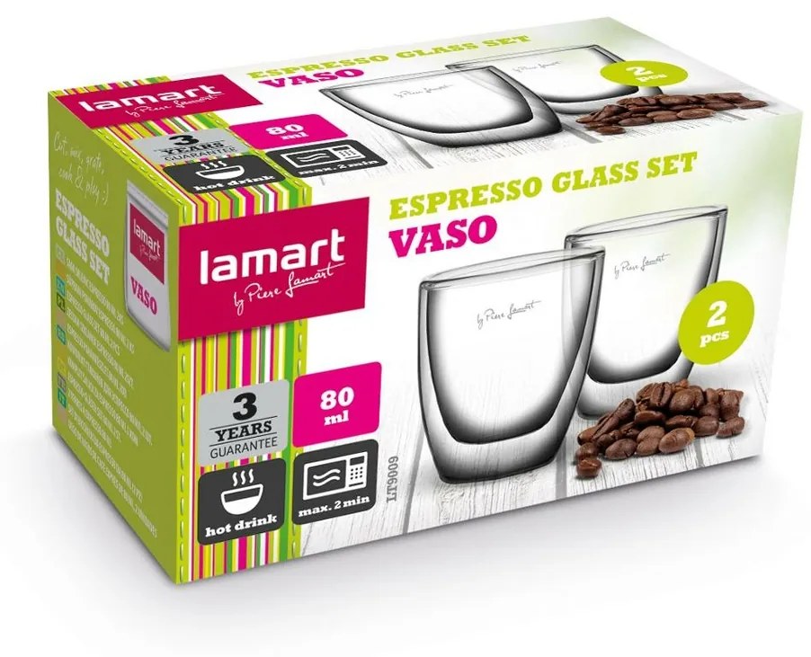 Lamart LT9009 sada pohárov Espresso Vaso, 80 ml,2 ks