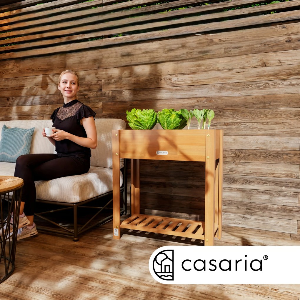 Vyvýšený záhon BOTANICA z akáciového dreva, 68x30x75cm, prírodná hnedá Casaria