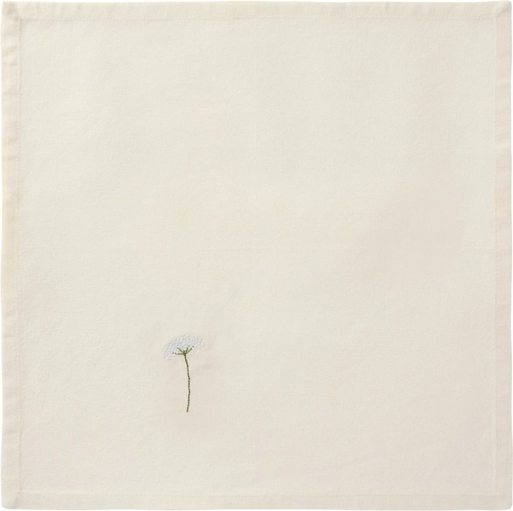 Ib Laursen Látkový obrúsok s výšivkou Flora White umbel flower