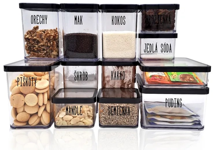 PEČENIE - Súprava dóz na potraviny ROTHO LOFT 12 ks - čierna